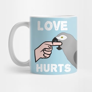 Love Hurts African Grey Parrot Biting Mug